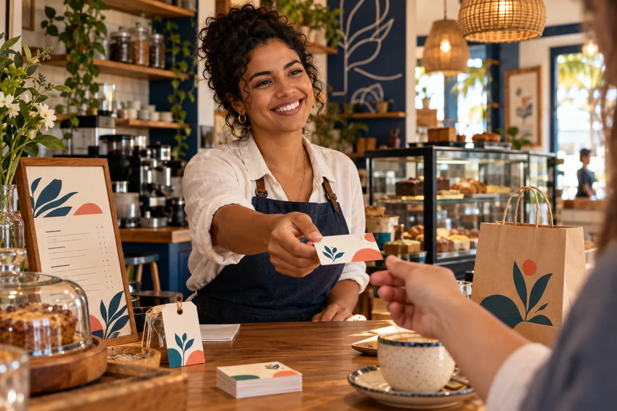 Referência ilustrativa de cartões e panfletos